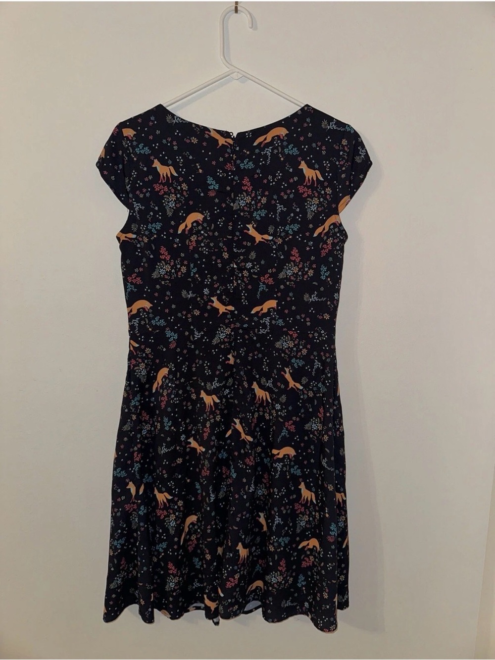 eshakti Navy Dress with Orange Fox & Floral Print - Picture 2 of 13